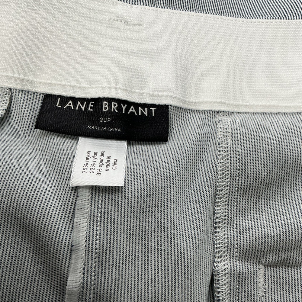 Lane Bryant Capri Pants Women's Size 20P Petite Blue White Pinstripe Career - Picture 4 of 7
